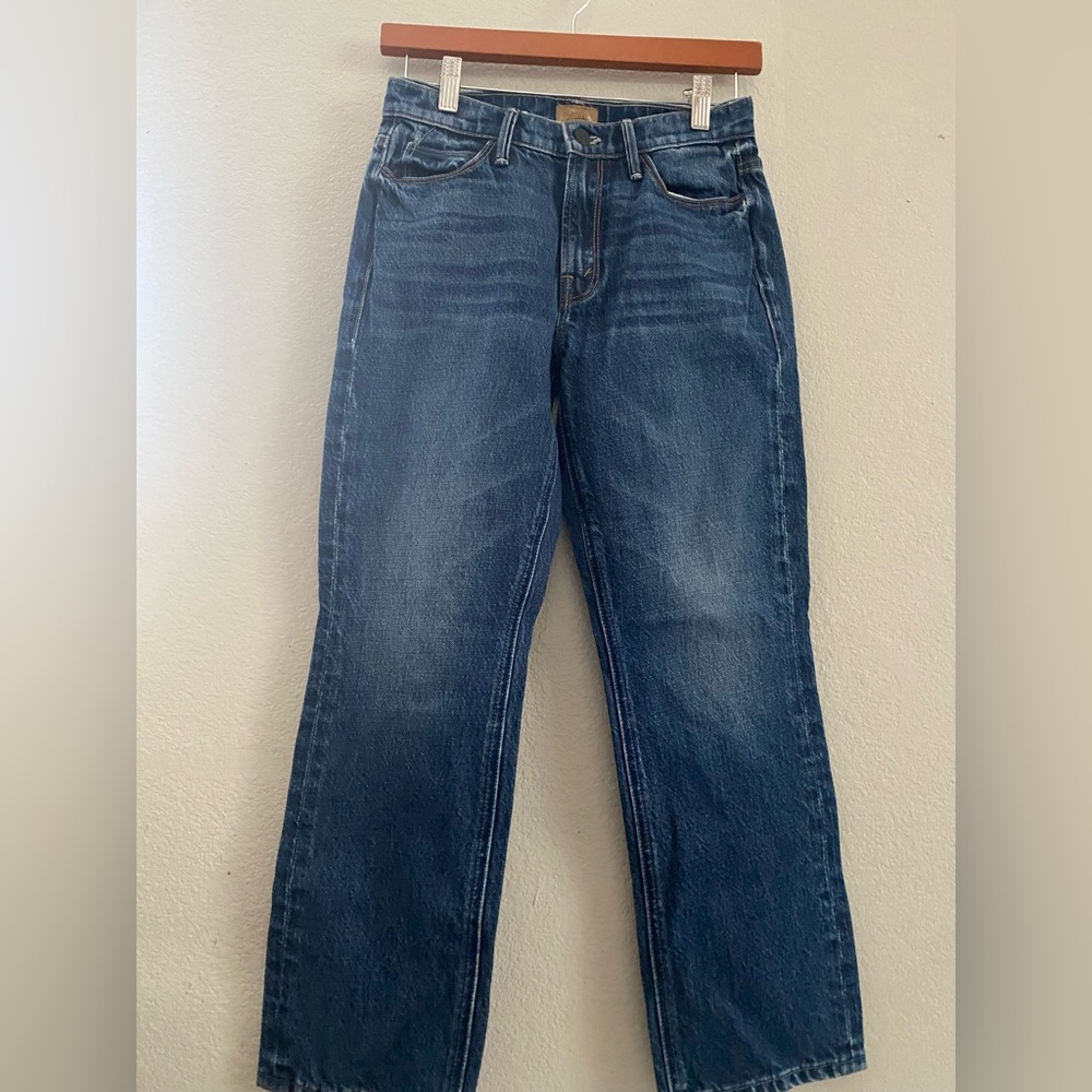 MOTHER Women's Dark Blue Straight-Leg Jeans